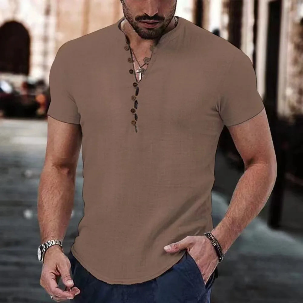 Men's Casual Cotton Linen Shirt