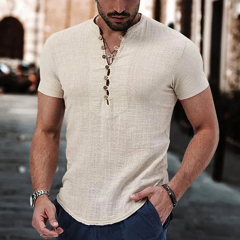 Men's Casual Cotton Linen Shirt