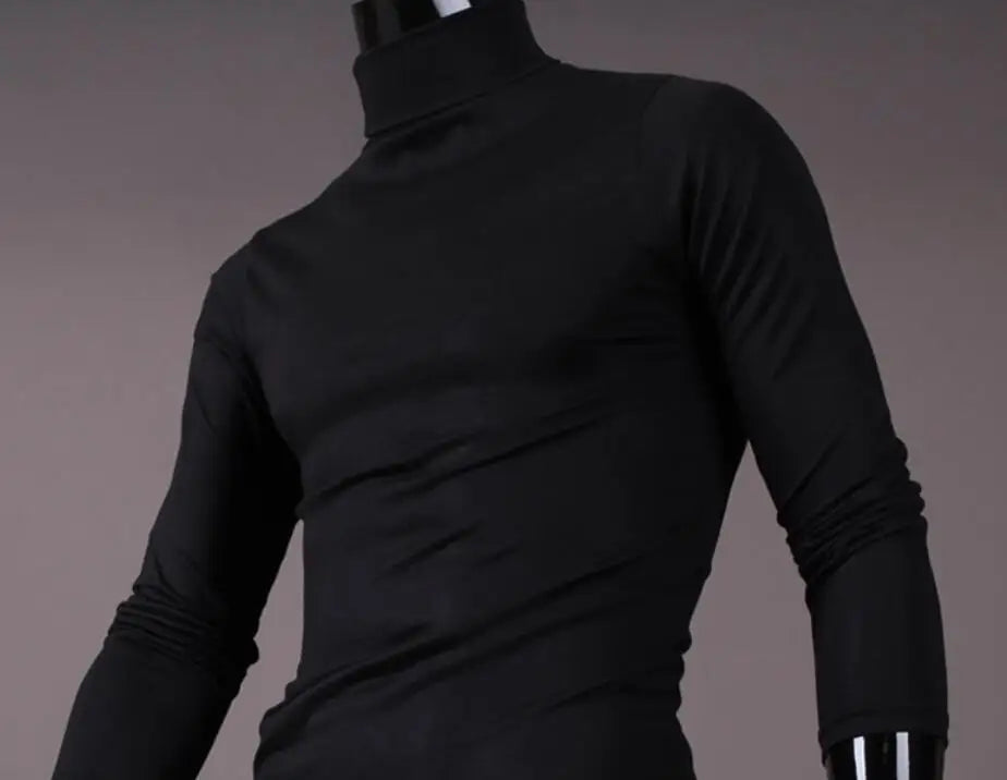 Thermal Underwear Tops Men Winter Clothes Thermal Shirt Autumn Men's Winter Tights High Neck Thin Slim Fit Long Sleeve T-shirt