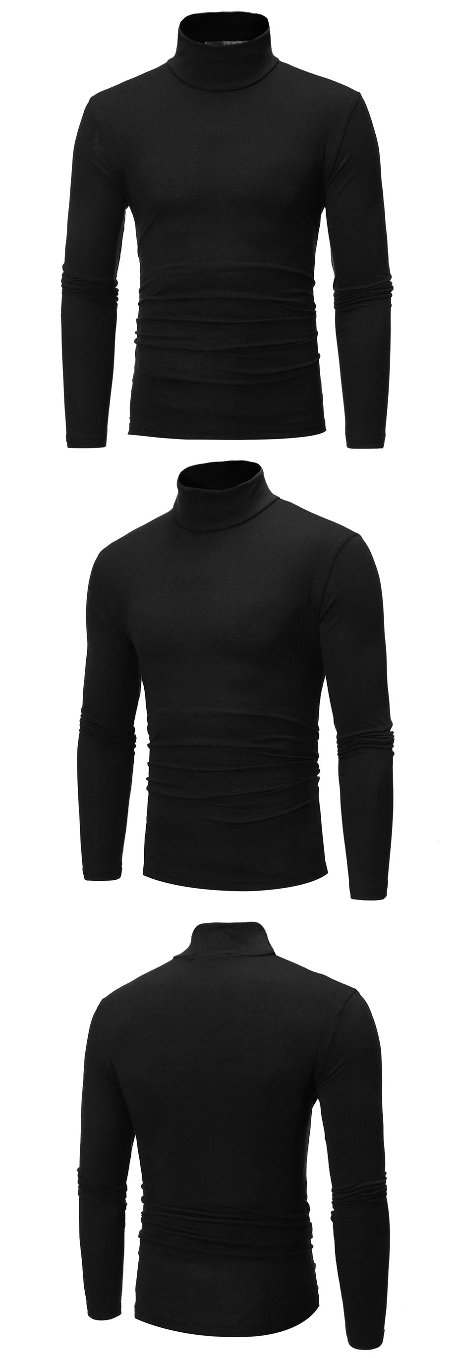 Thermal Underwear Tops Men Winter Clothes Thermal Shirt Autumn Men's Winter Tights High Neck Thin Slim Fit Long Sleeve T-shirt