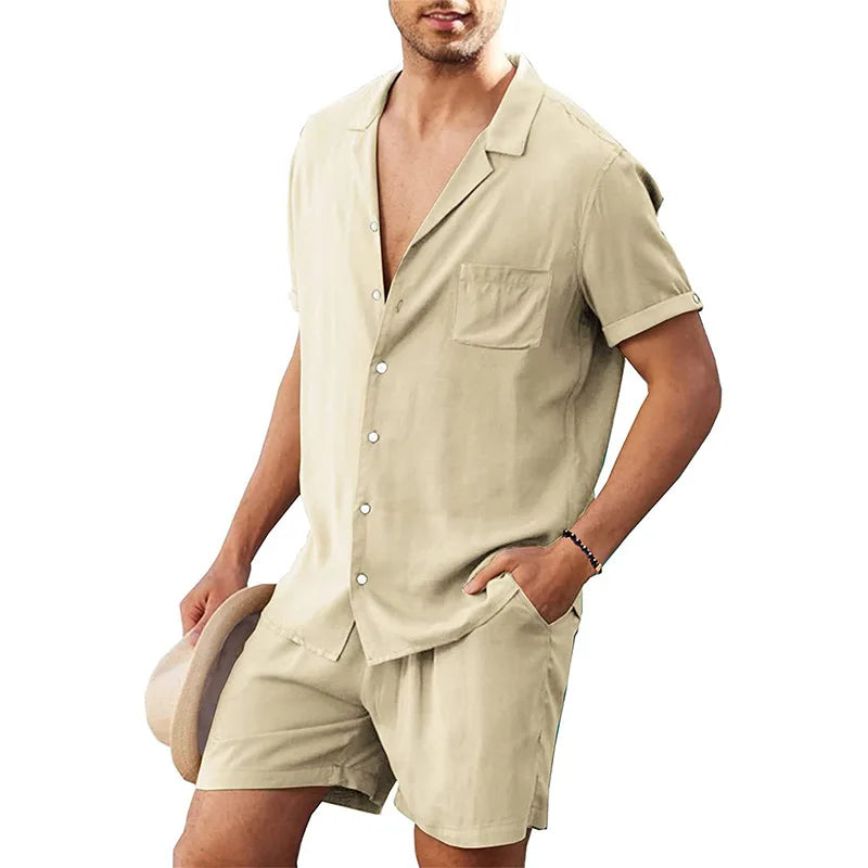 Casual Men's V-Neck Short-Sleeve Shirt