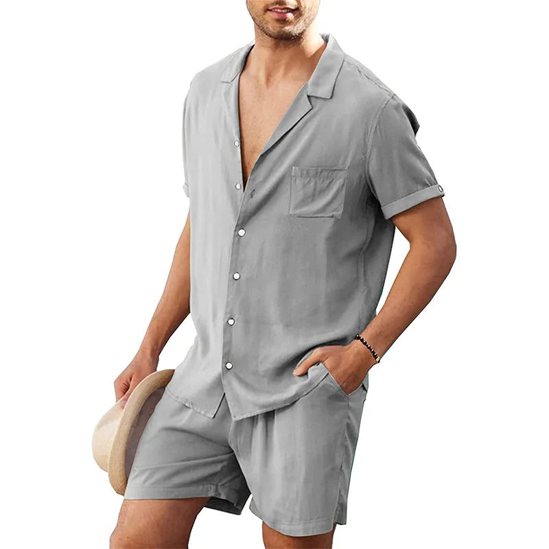 Casual Men's V-Neck Short-Sleeve Shirt