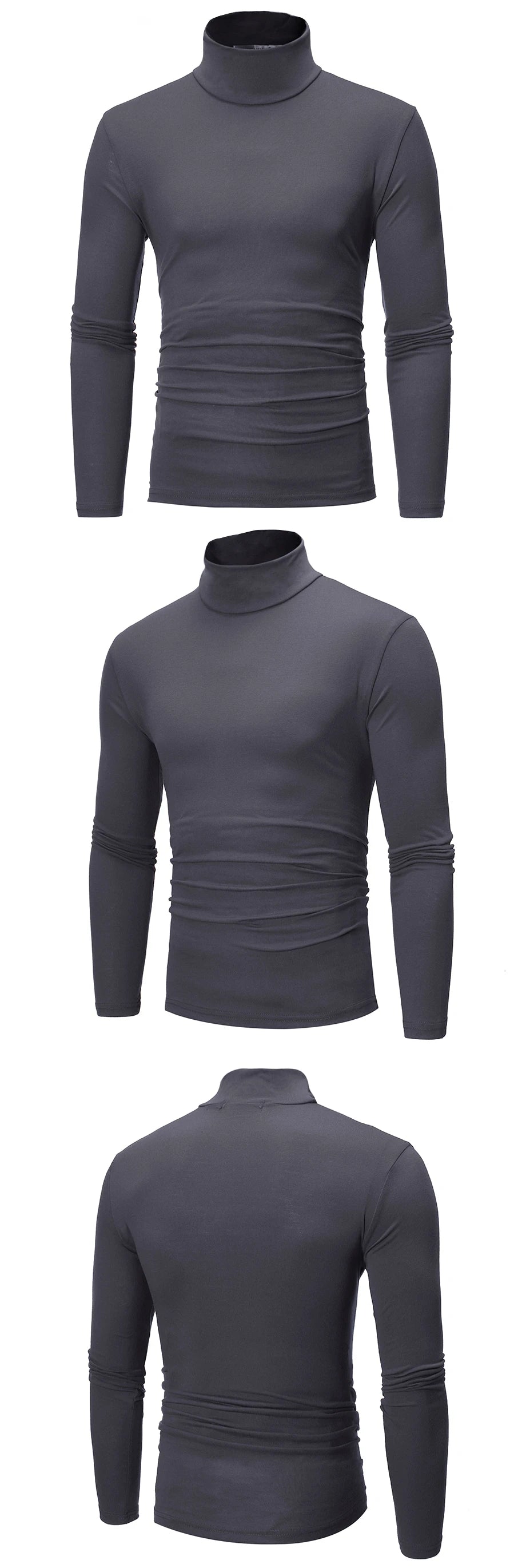 Thermal Underwear Tops Men Winter Clothes Thermal Shirt Autumn Men's Winter Tights High Neck Thin Slim Fit Long Sleeve T-shirt