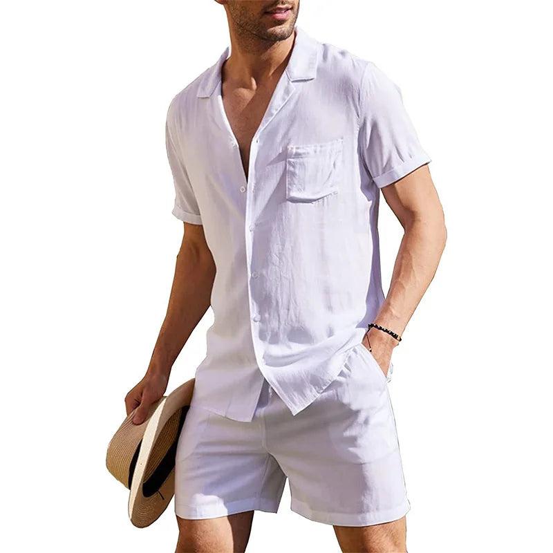 Casual Men's V-Neck Short-Sleeve Shirt