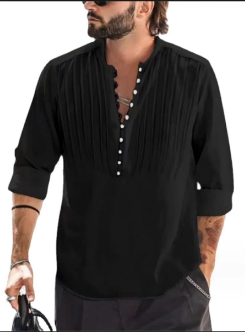 Men's Slim Long-Sleeve Cotton Shirt