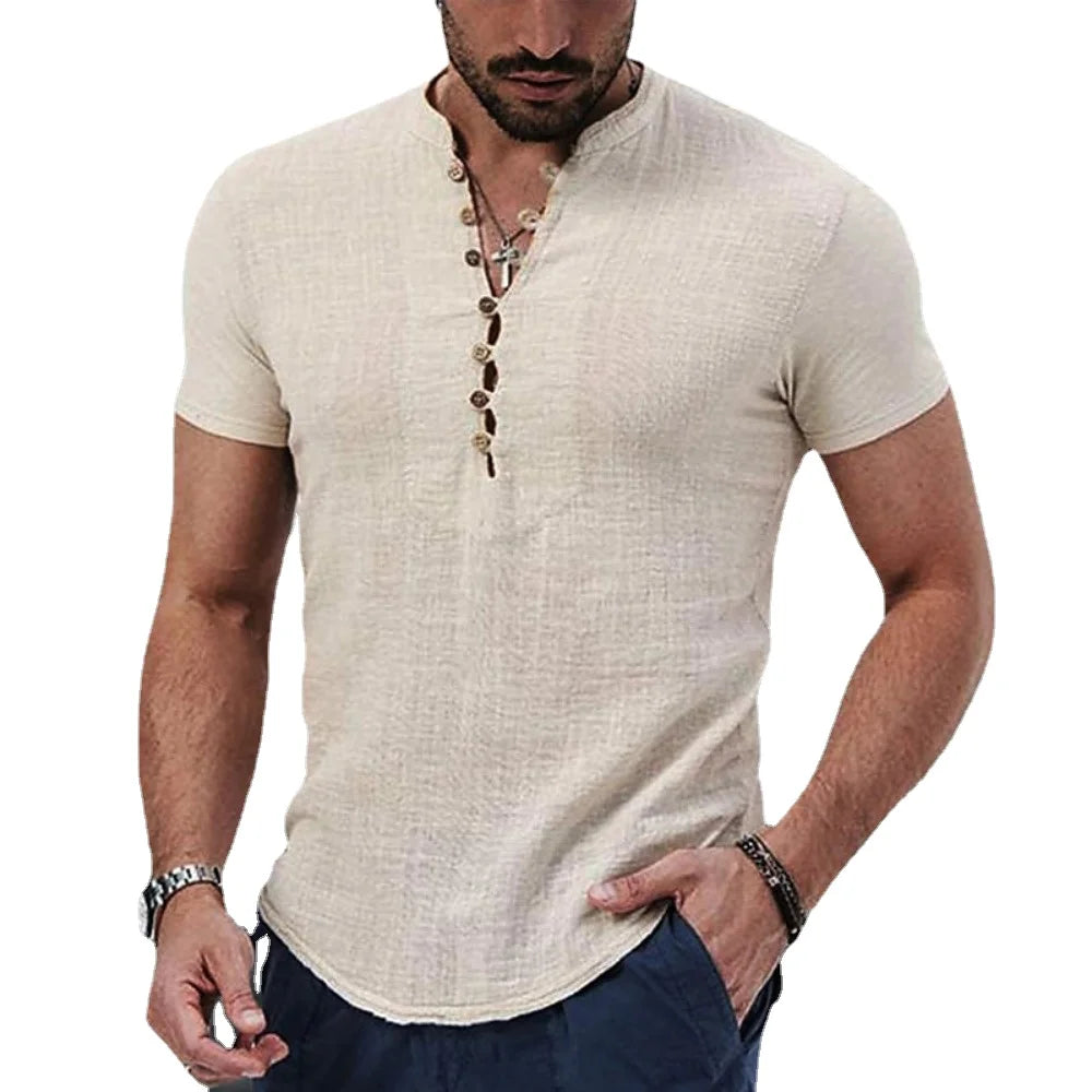 Men's Casual Cotton Linen Shirt