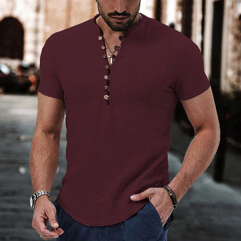 Men's Casual Cotton Linen Shirt