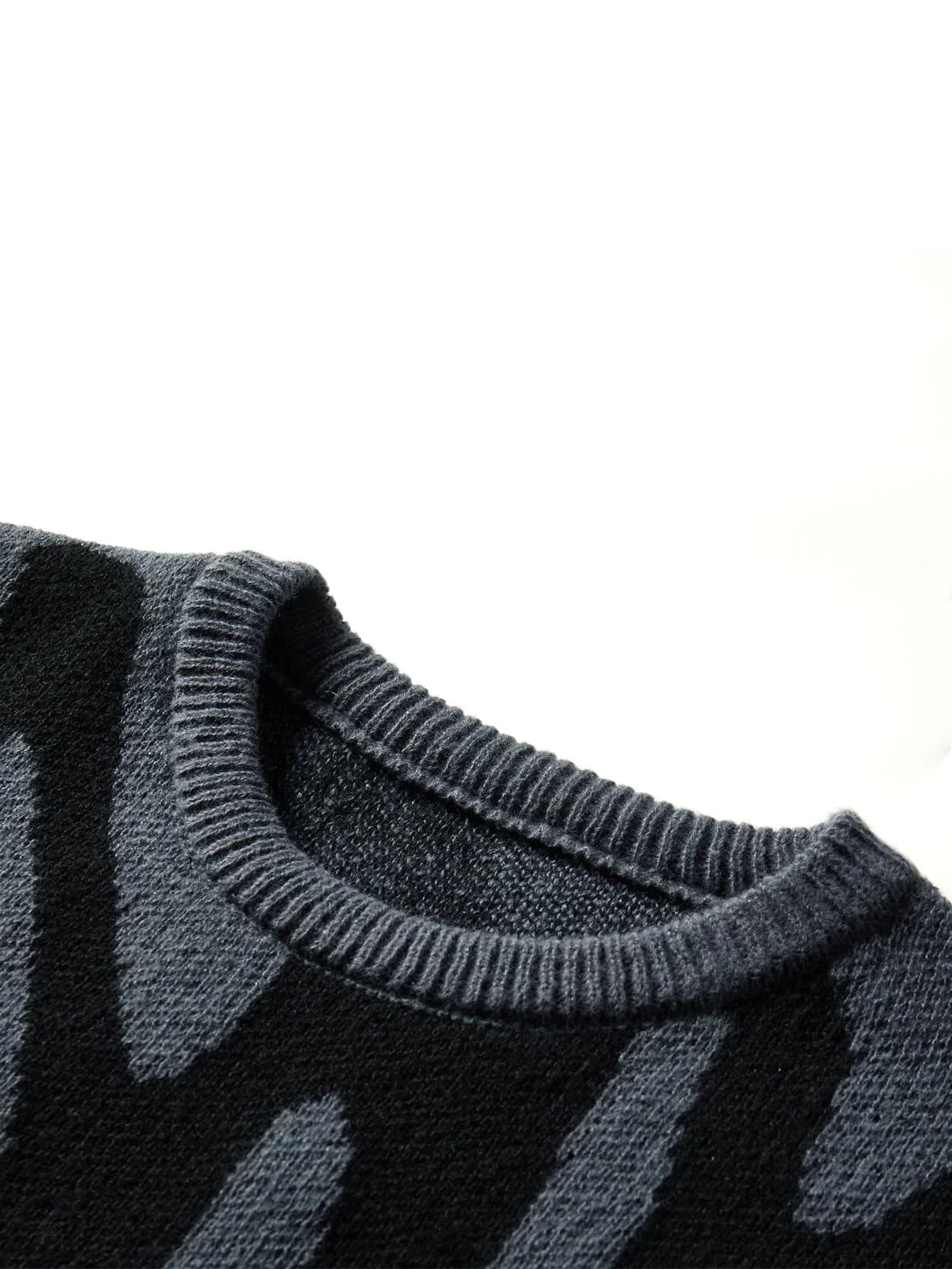 Men's Geometric Casual Full-Sleeve Sweater