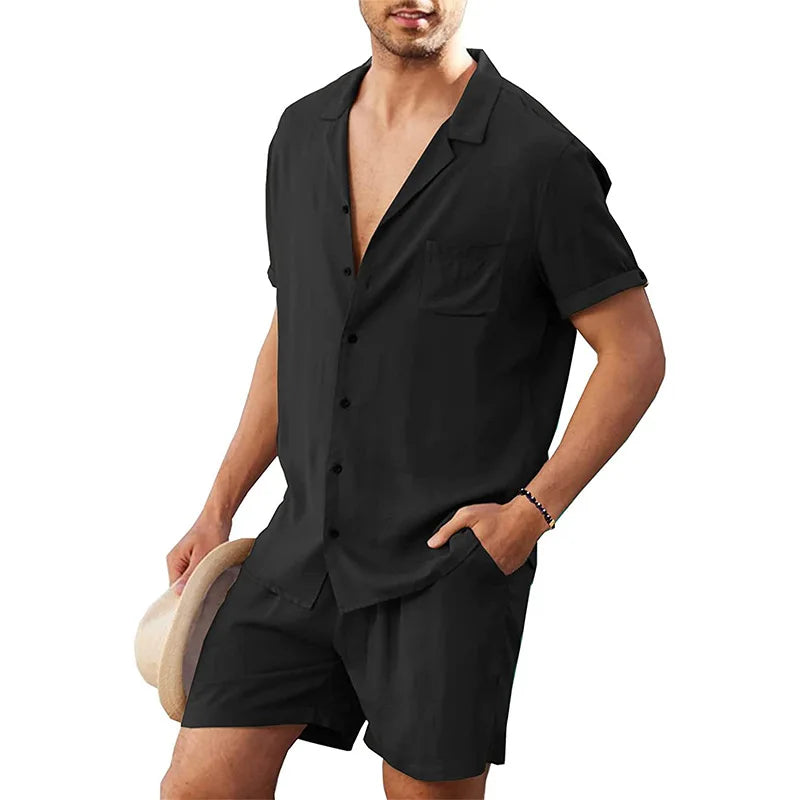 Casual Men's V-Neck Short-Sleeve Shirt